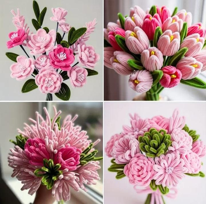 Teleni 50 бр Пухени телени пръчки за декорация - микс цветове | RD Hobby Craft